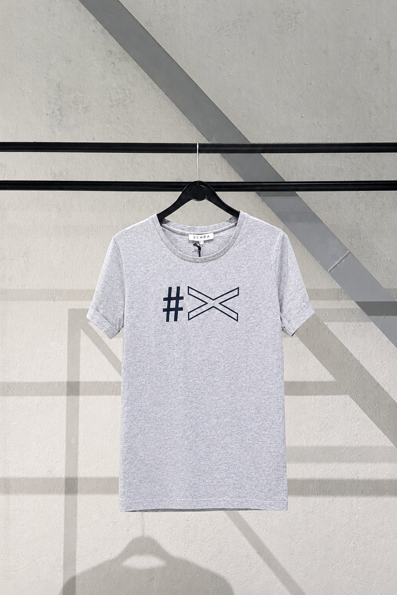 COTTON T-SHIRT TINA - NAVY/OFF WHITE/GREY/KHAKI