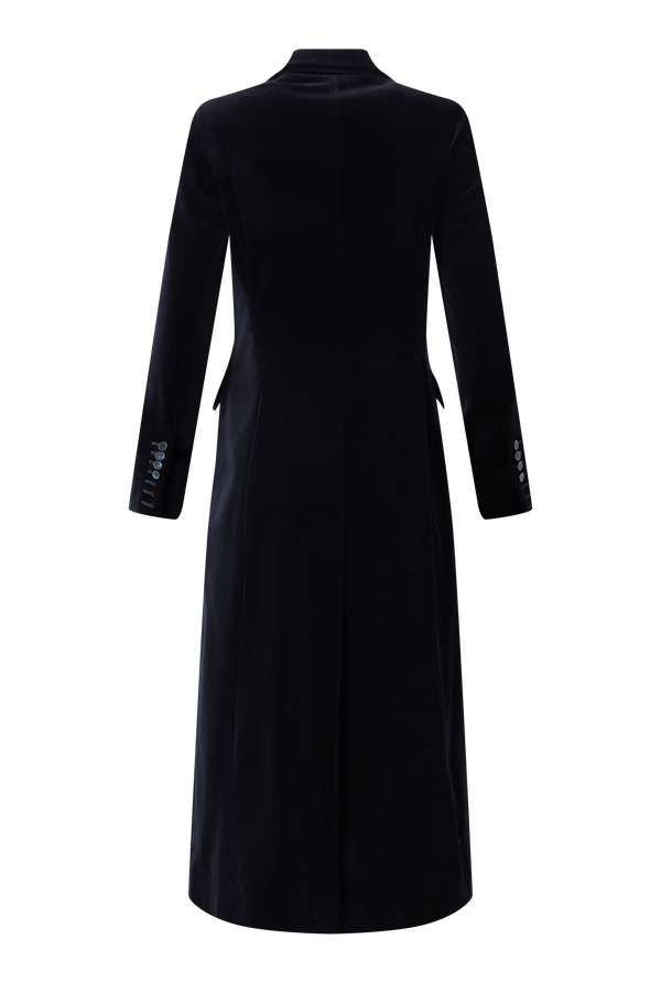 COTTON VELVET SINGLE-BREASTED COAT CHARLOTTE BIS - COATS - SCAPA FASHION - SCAPA OFFICIAL
