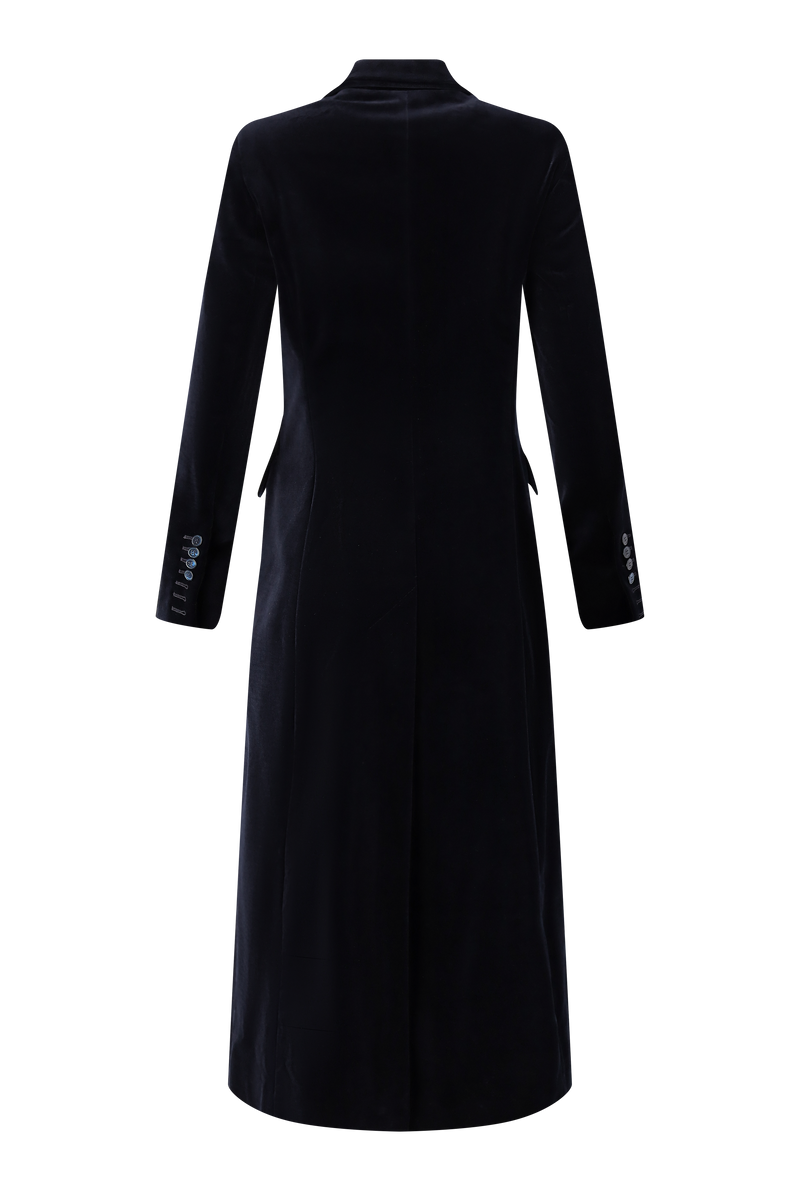 COTTON VELVET SINGLE-BREASTED COAT CHARLOTTE BIS - COATS - SCAPA FASHION - SCAPA OFFICIAL