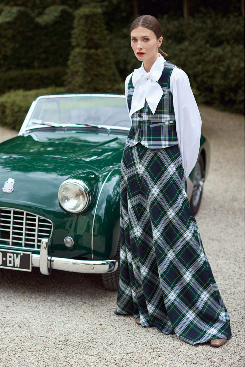 WOOL TRADITIONAL TARTAN MAXI-STYLE SKIRT CESAR - SKIRTS - SCAPA FASHION - SCAPA OFFICIAL
