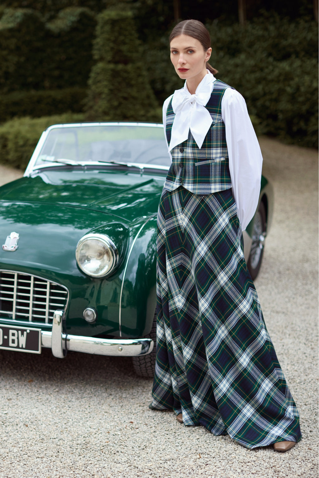 WOOL TRADITIONAL TARTAN MAXI-STYLE SKIRT CESAR SCAPA OFFICIAL