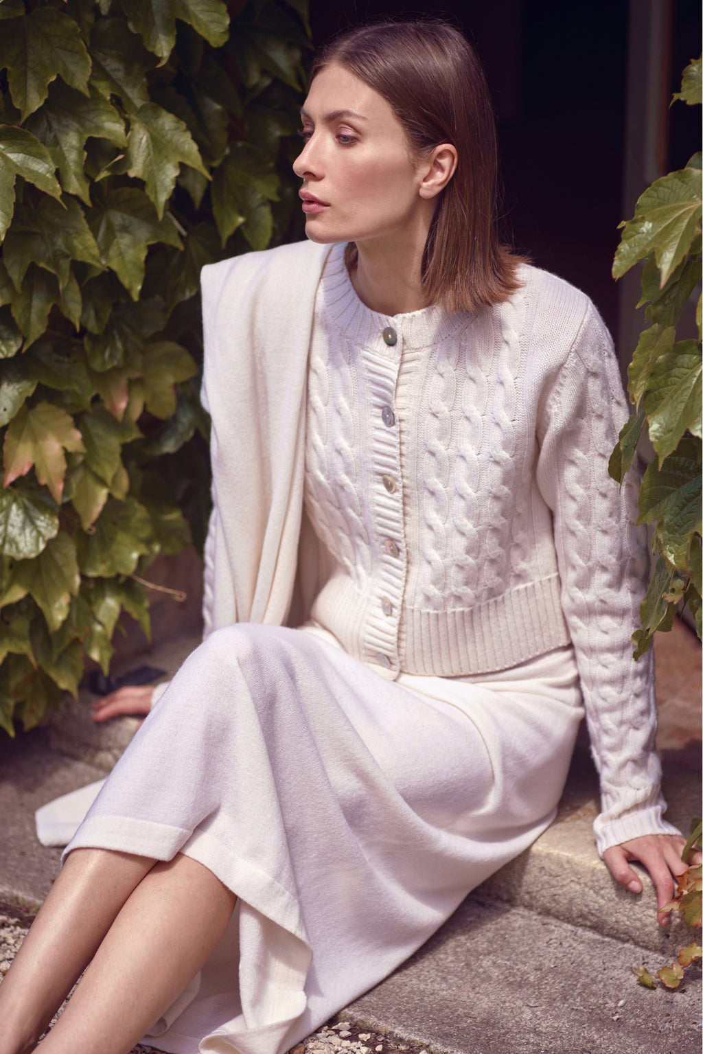 MERINO WOOL CABLE KNIT CARDIGAN BRYTTA - PULLS - SCAPA FASHION - SCAPA OFFICIAL