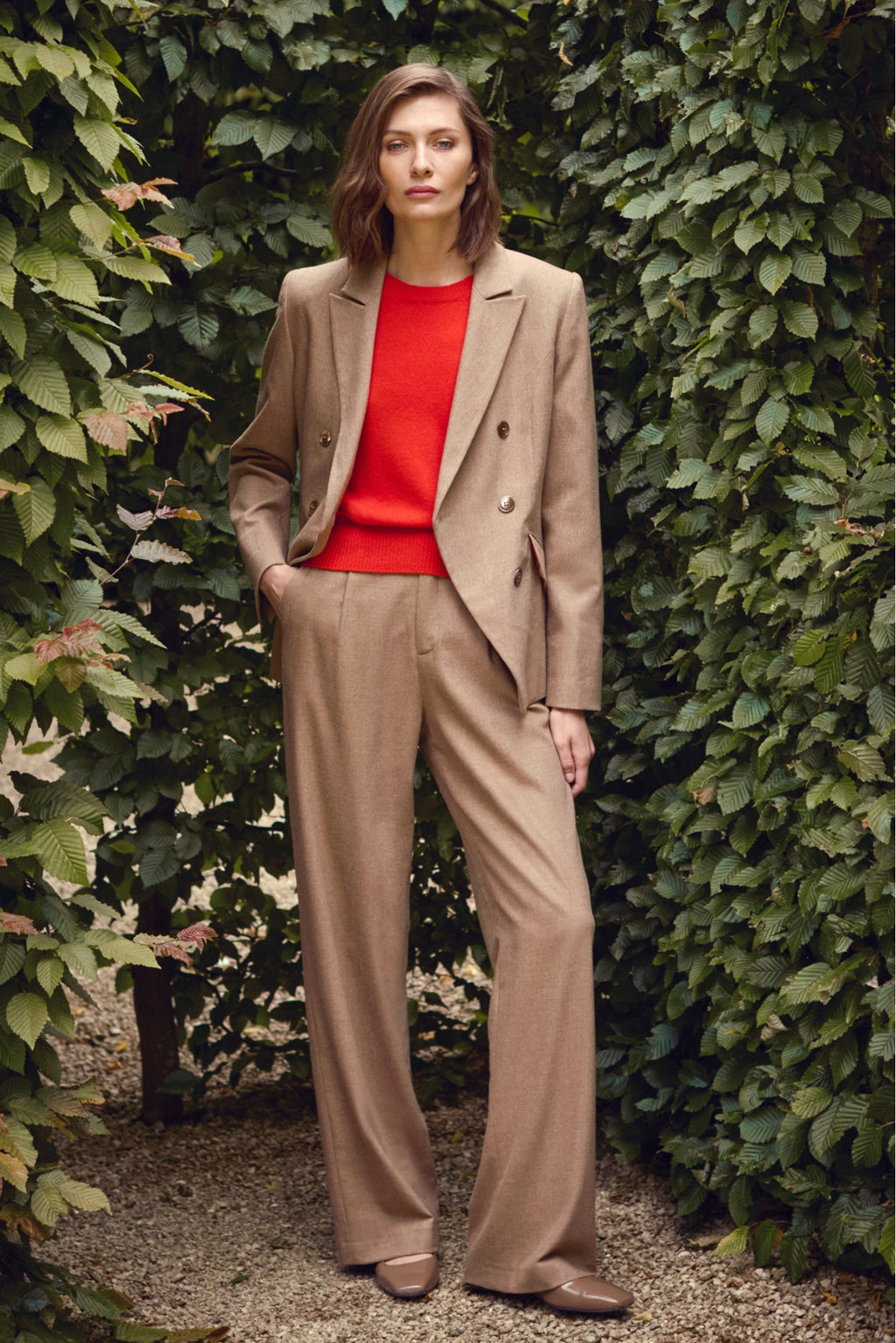 ITALIAN FLANNEL WOOL TROUSERS JOLENE - TROUSERS - SCAPA FASHION - SCAPA OFFICIAL