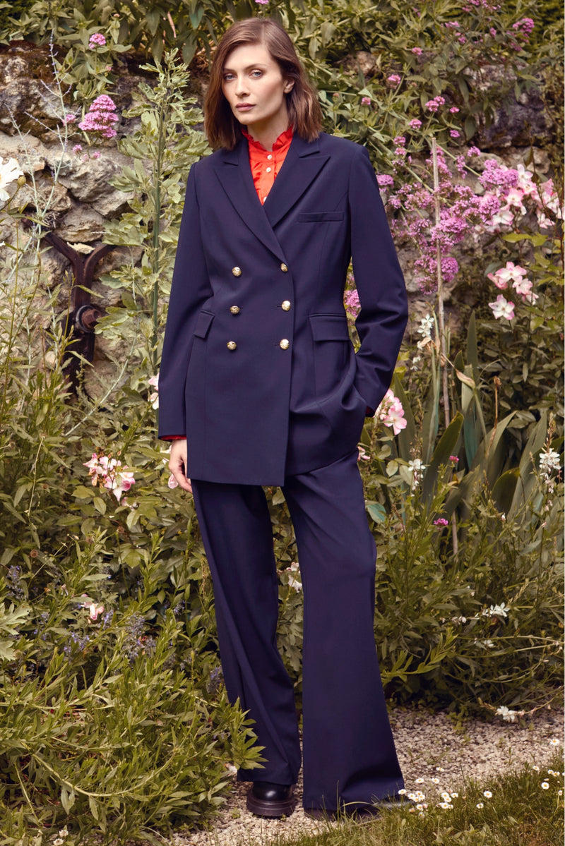 ITALIAN COOL WOOL WIDE-LEG TROUSERS BEVERLY - TROUSERS - SCAPA FASHION - SCAPA OFFICIAL