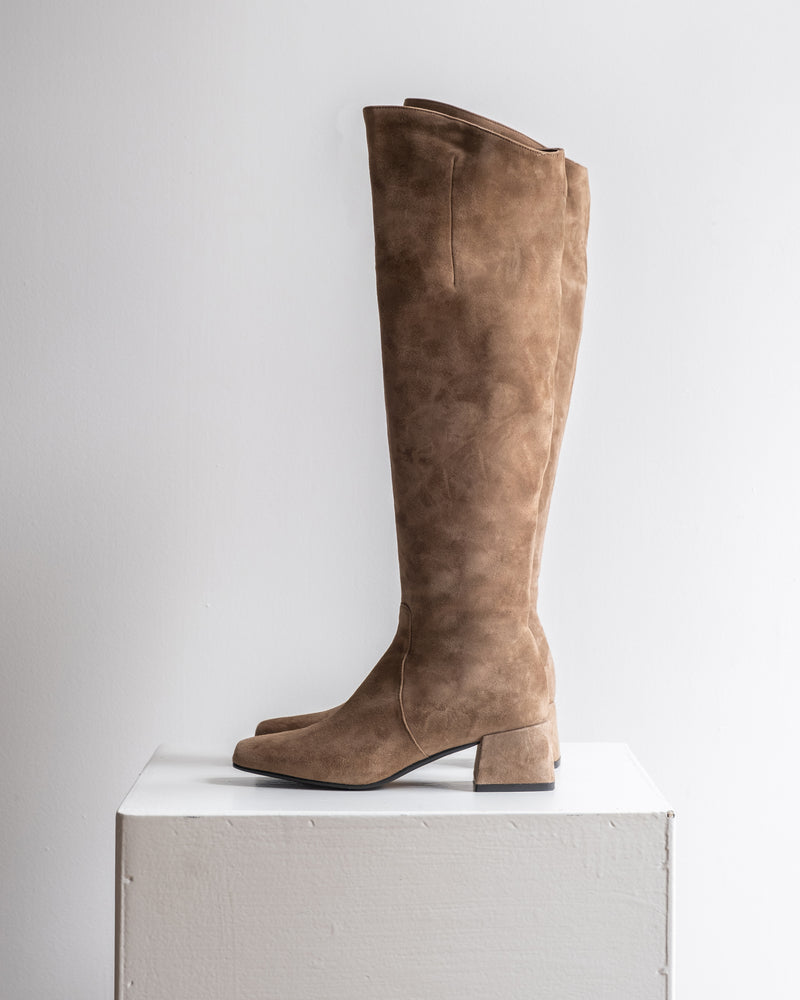 SUEDE KNEE-LENGHT BOOTS MONICA - SHOES - SCAPA FASHION - SCAPA OFFICIAL