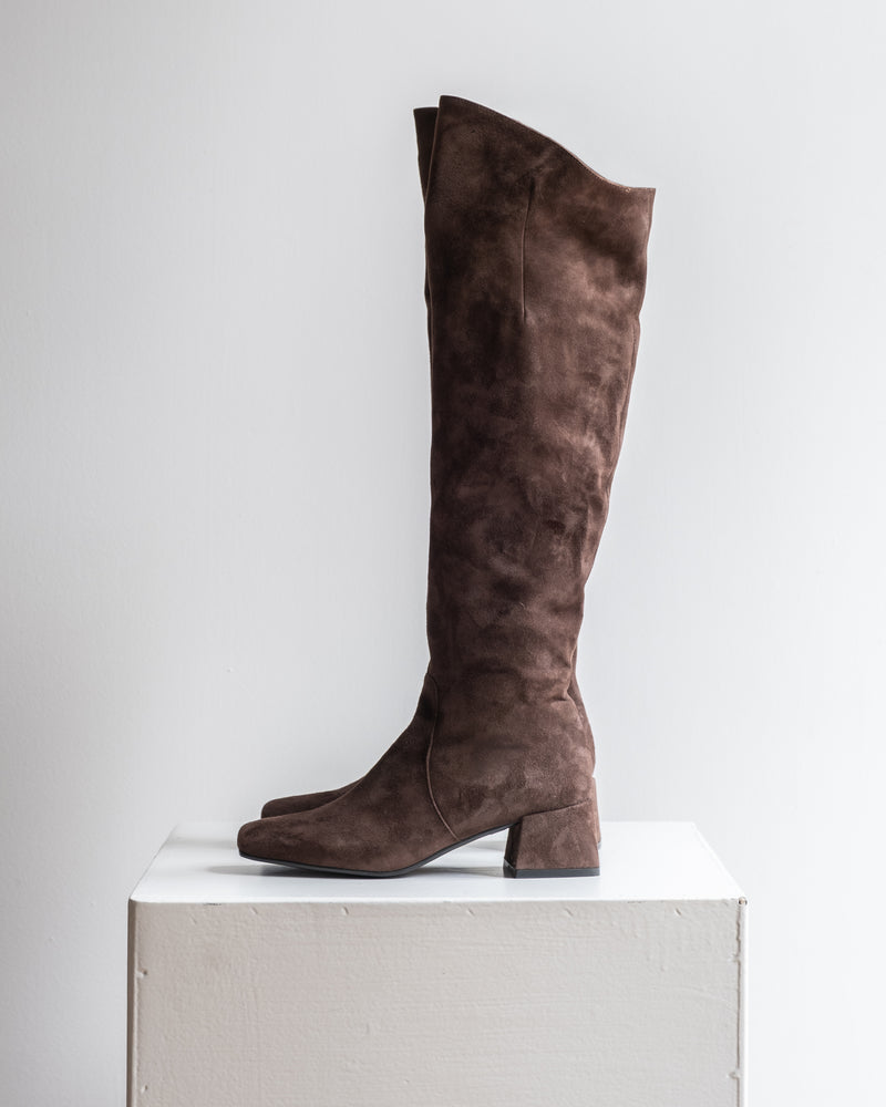 SUEDE KNEE-LENGHT BOOTS MONICA - SHOES - SCAPA FASHION - SCAPA OFFICIAL