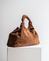 SUEDE HANDBAG WITH TWISTED HANDLE - BAGS - SCAPA FASHION - SCAPA OFFICIAL