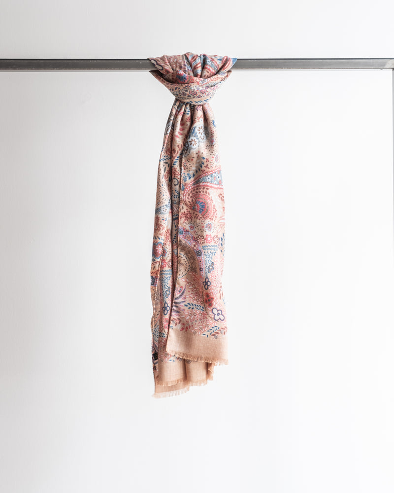 WOOL SILK BLEND PAISLEY PRINT SHAWL ROSALY - Accessoires - SCAPA FASHION - SCAPA OFFICIAL