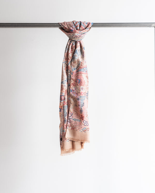 WOOL SILK BLEND PAISLEY PRINT SHAWL ROSALY - ACCESSOIRES - SCAPA FASHION - SCAPA OFFICIAL