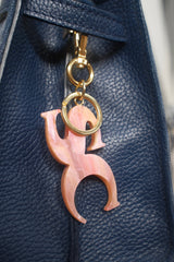 KEYCHAIN BRANDKEY - BROWN AND PINK - ACCESSOIRES - SCAPA FASHION - SCAPA OFFICIAL