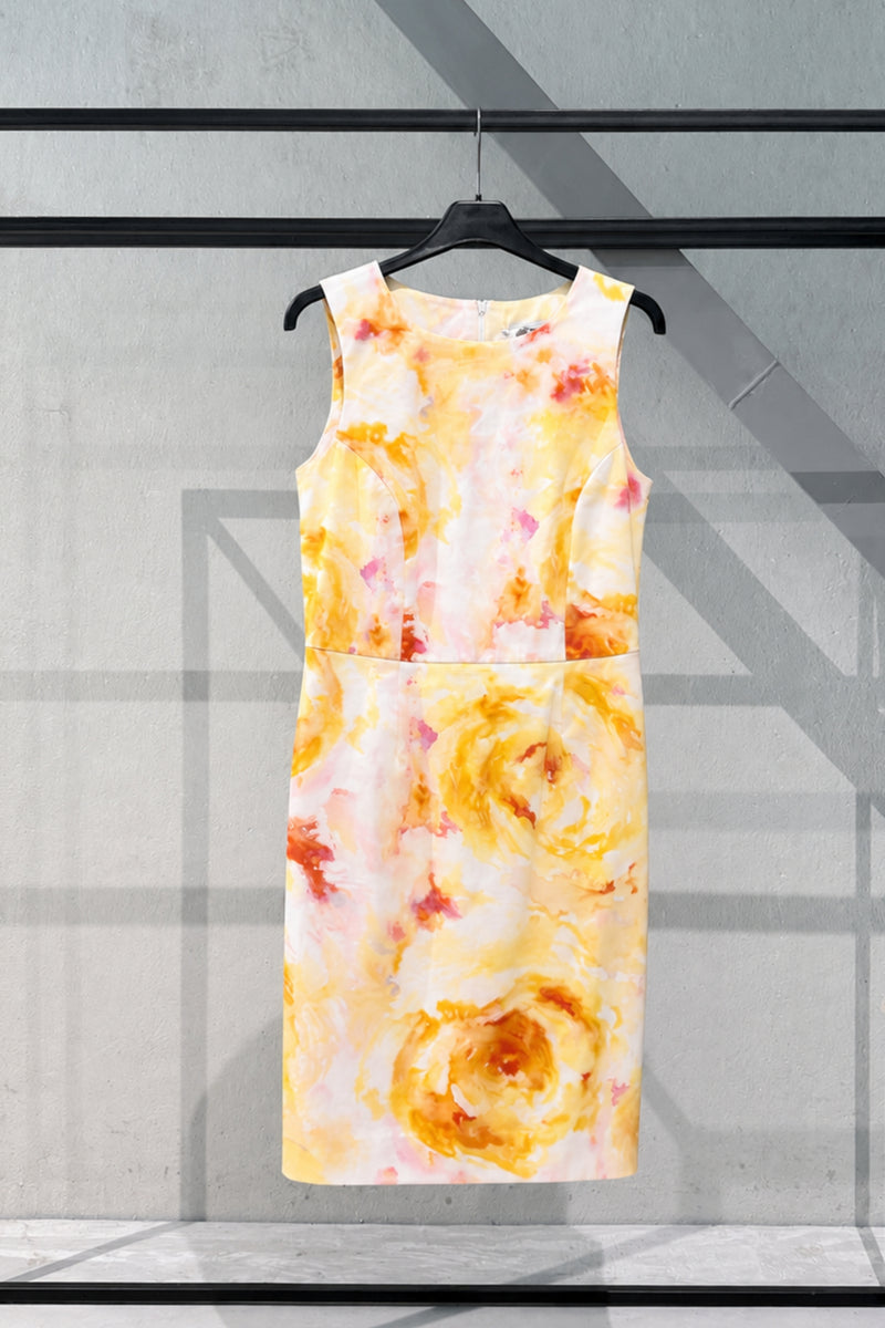 ORANGE-YELLOW FLORAL PRINT DRESS BLISS