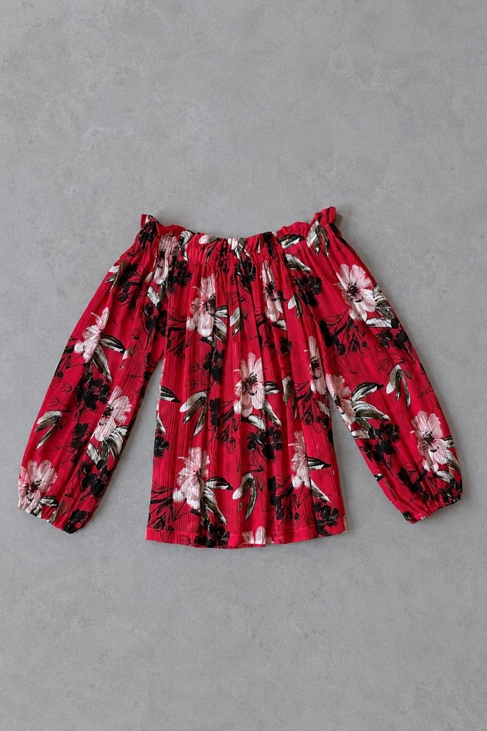 FLORAL PRINTED SHIRT ROSE - RED