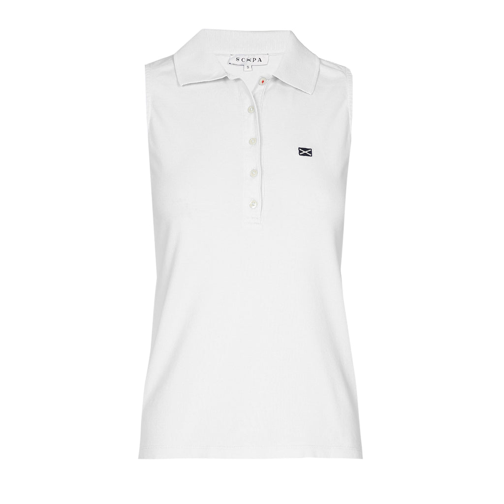 COTTON SLEEVELESS POLO SHIRT GINGER - SHIRTS - SCAPA FASHION - SCAPA OFFICIAL