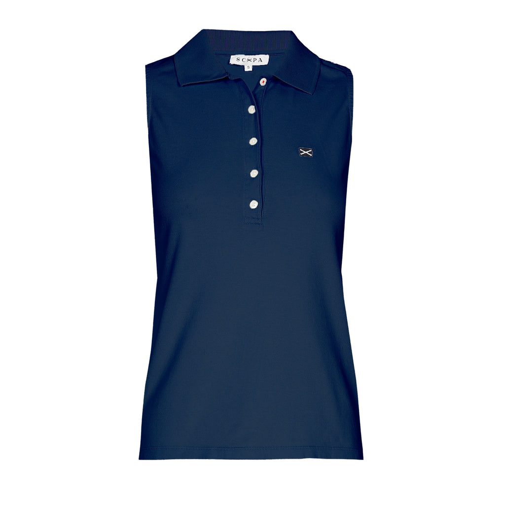 COTTON SLEEVELESS POLO SHIRT GINGER - SHIRTS - SCAPA FASHION - SCAPA OFFICIAL