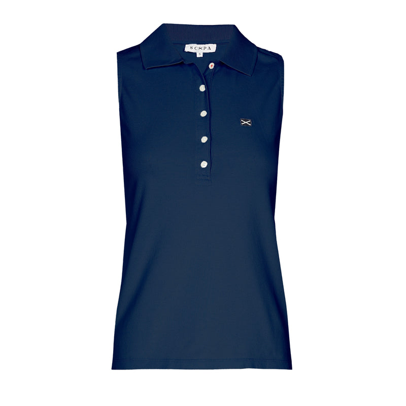 COTTON SLEEVELESS POLO SHIRT GINGER - SHIRTS - SCAPA FASHION - SCAPA OFFICIAL