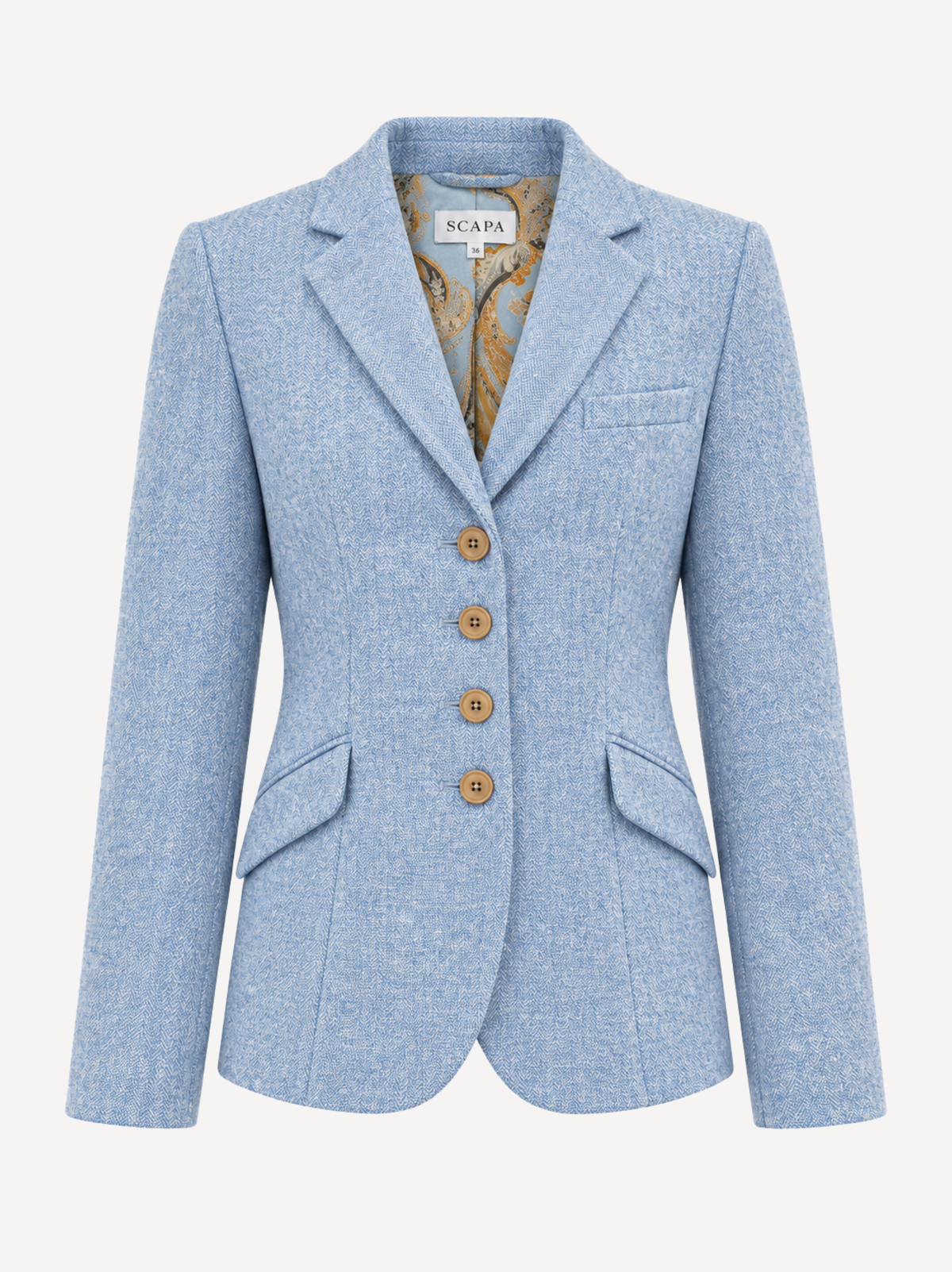 VIRGIN WOOL JACKET HAYWORTH - SKY - JACKETS - SCAPA FASHION - SCAPA OFFICIAL