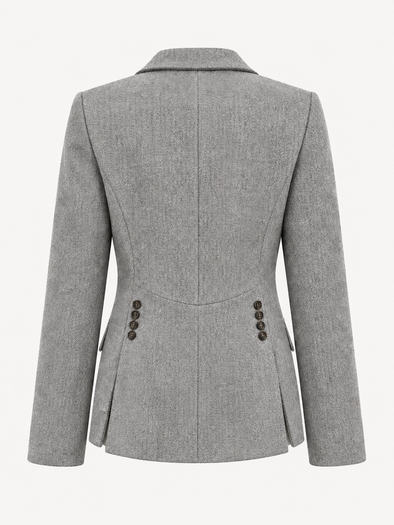 MERINO WOOL JACKET HAYWORTH - HERRINGBONE TAUPE