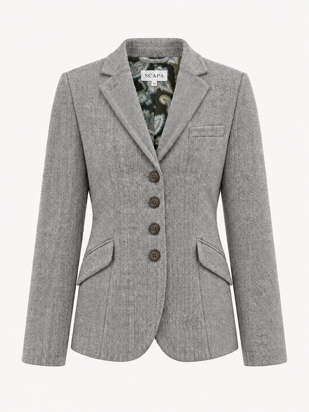 MERINO WOOL JACKET HAYWORTH - HERRINGBONE TAUPE