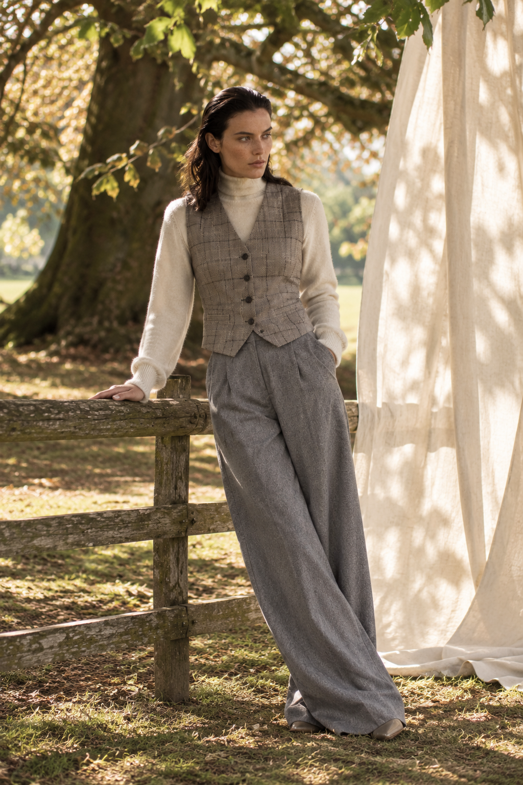 ITALIAN FLANEL WOOL WIDE-LEG TROUSER JOLENE - TROUSERS - SCAPA FASHION - SCAPA OFFICIAL