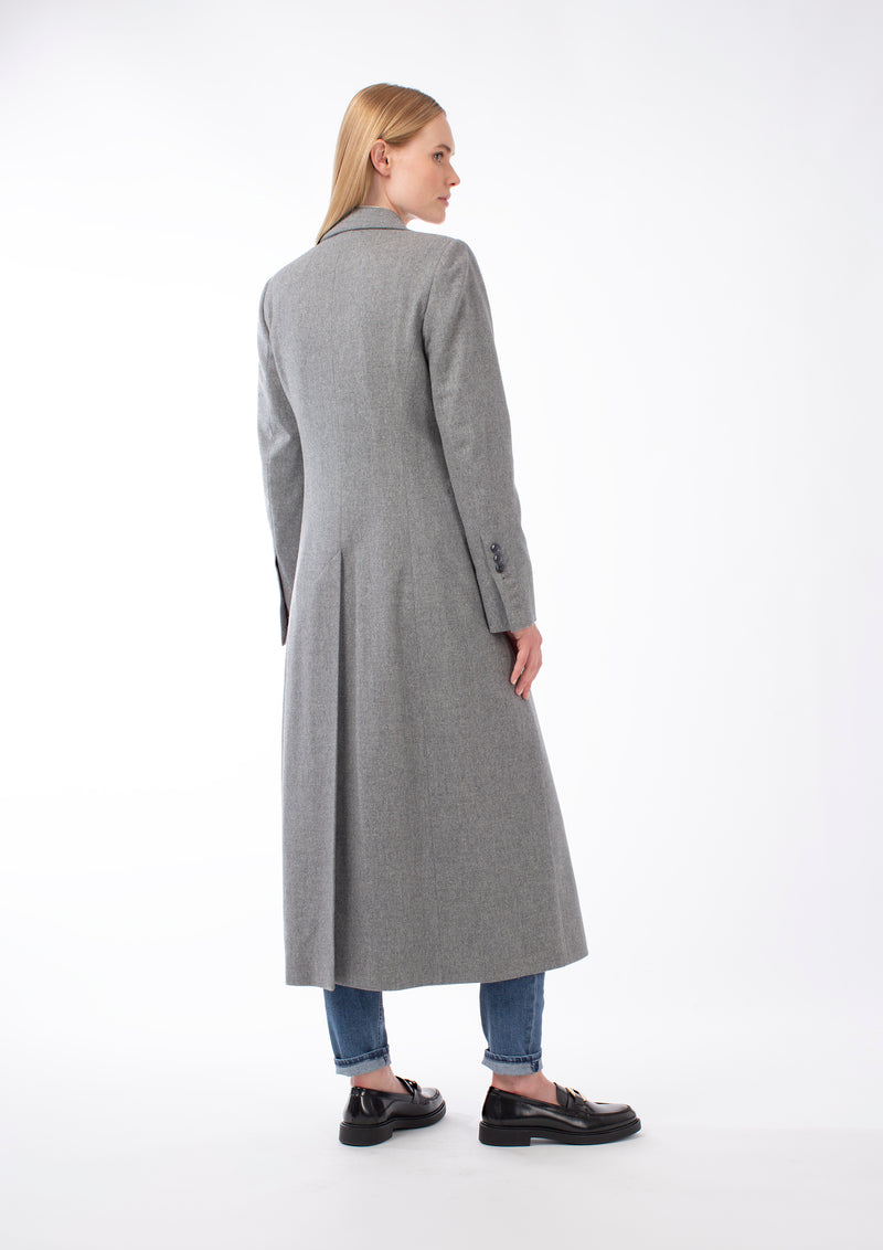 ITALIAN FLANNEL WOOL SINGLE BREASTED COAT CHARLOTTE - COATS - SCAPA FASHION - SCAPA OFFICIAL
