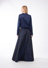 TAFFETA ODINA MAXI SKIRT - NAVY/BORDEAUX/CAMEL