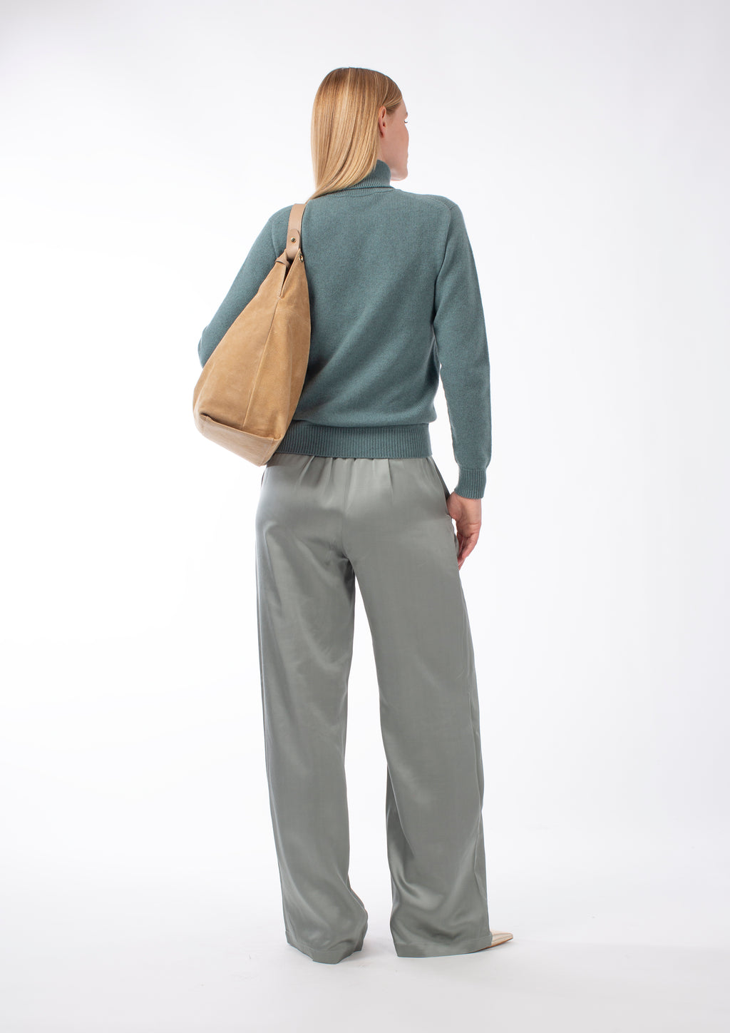 ITALIAN SATIN WIDE-LEG  TROUSER BEVERLY - TROUSERS - SCAPA FASHION - SCAPA OFFICIAL
