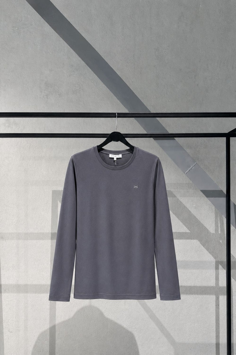 JERSEY COTTON SHIRT TIA LONG SLEEVES - NAVY/WHITE/LIGHT GREY/KHAKI