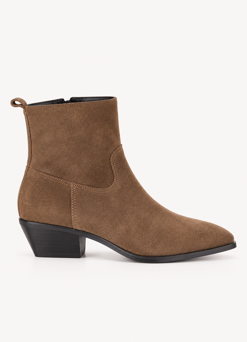 SUEDE ANKLE BOOT - LIGHT BROWN