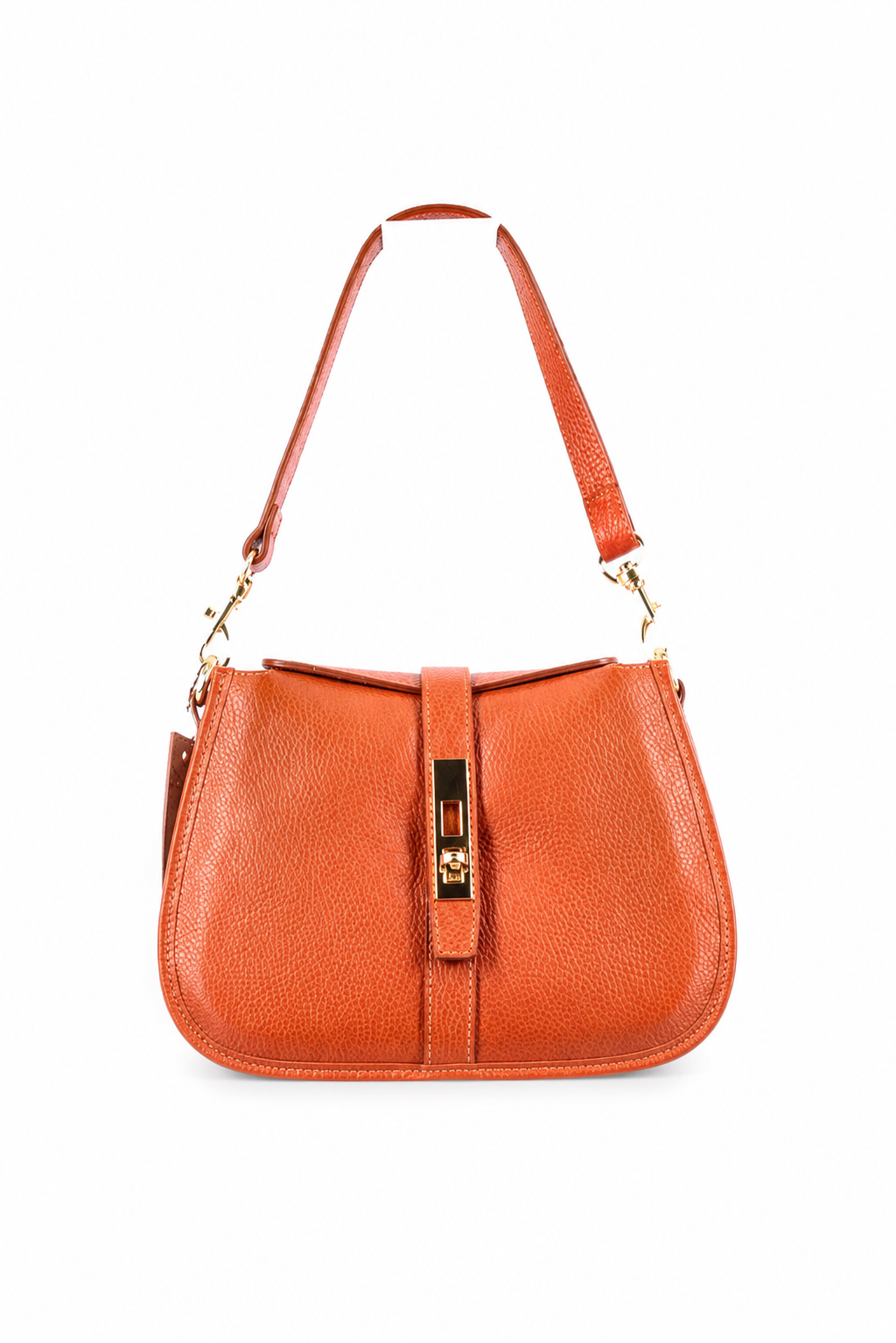 LEATHER HANDBAG MARTA - COGNAC
