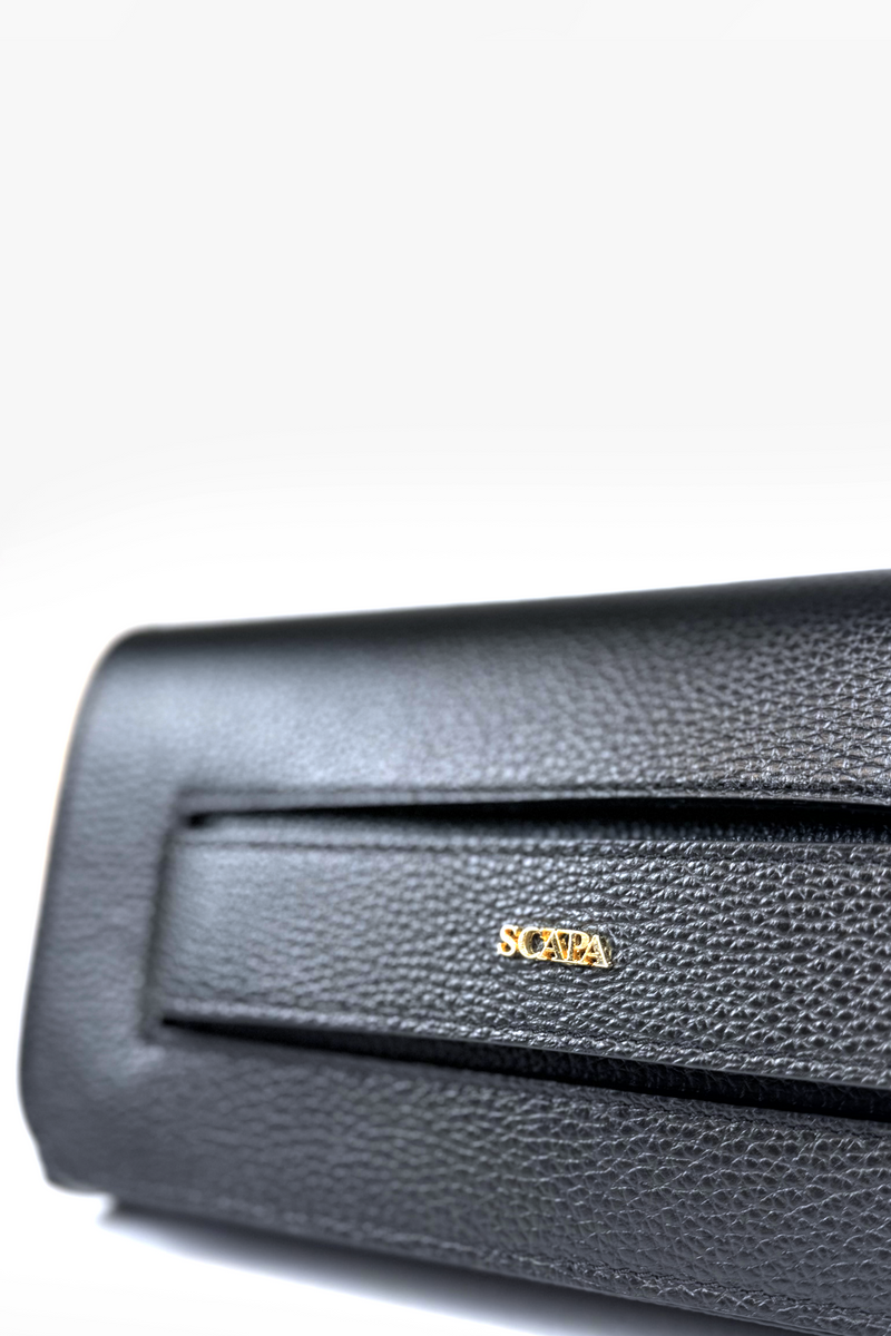 LEATHER CLUTCH - NAVY/COGNAC/BLACK - BAGS - SCAPA FASHION - SCAPA OFFICIAL