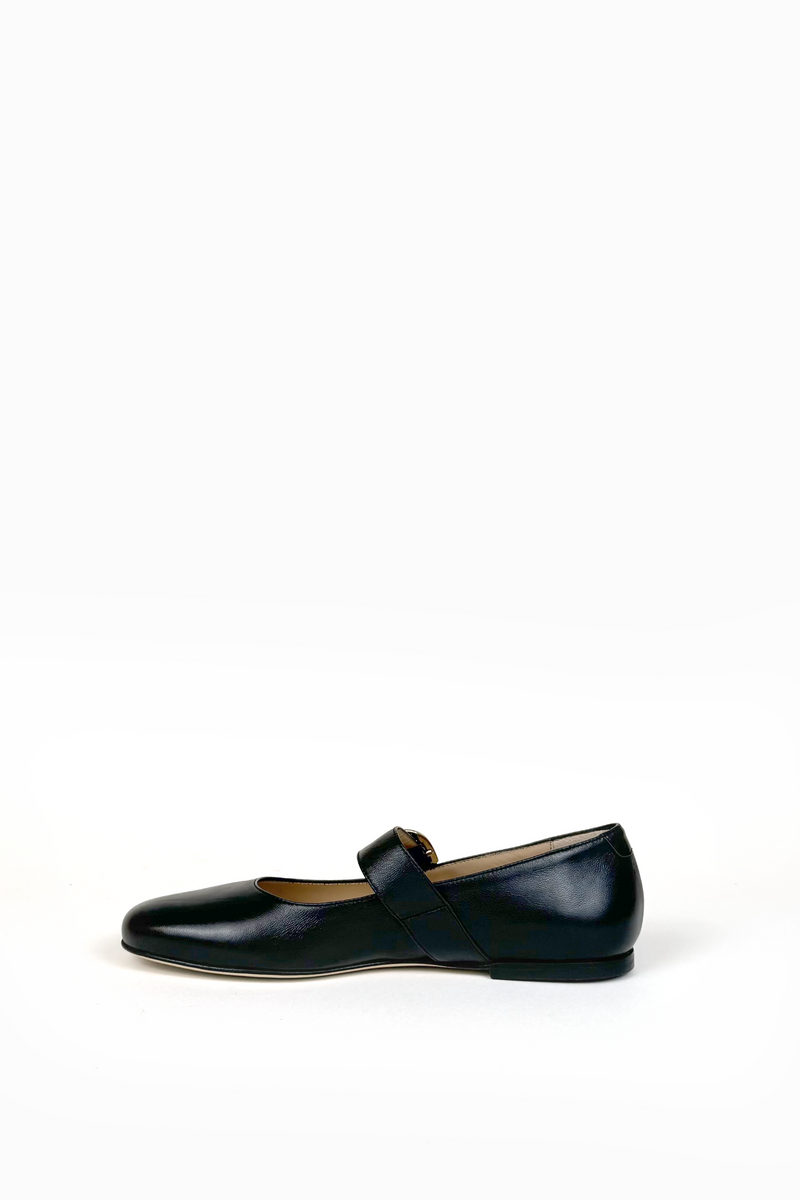Smooth leather ballerinas