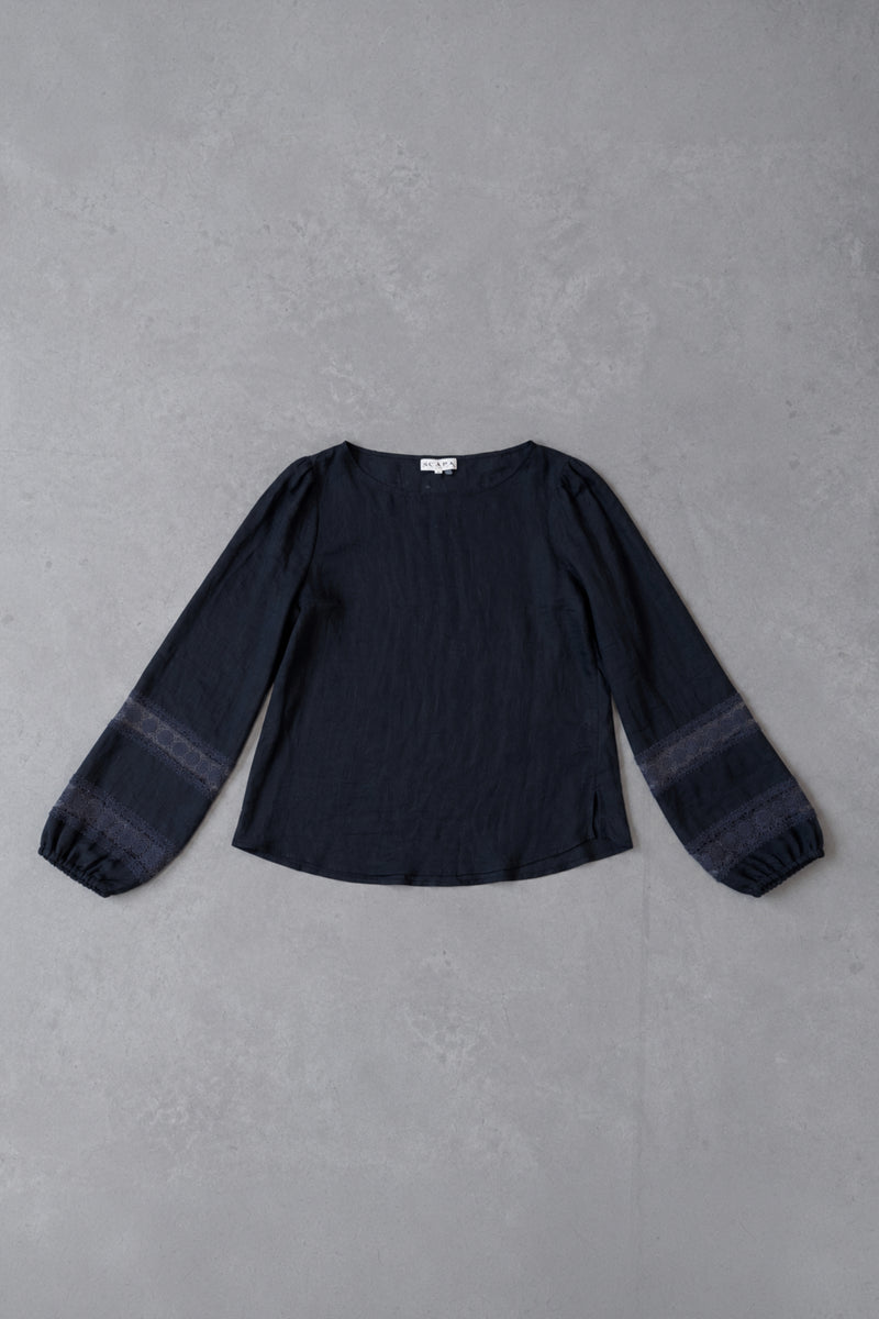LINEN SHIRT AURELIA - NAVY