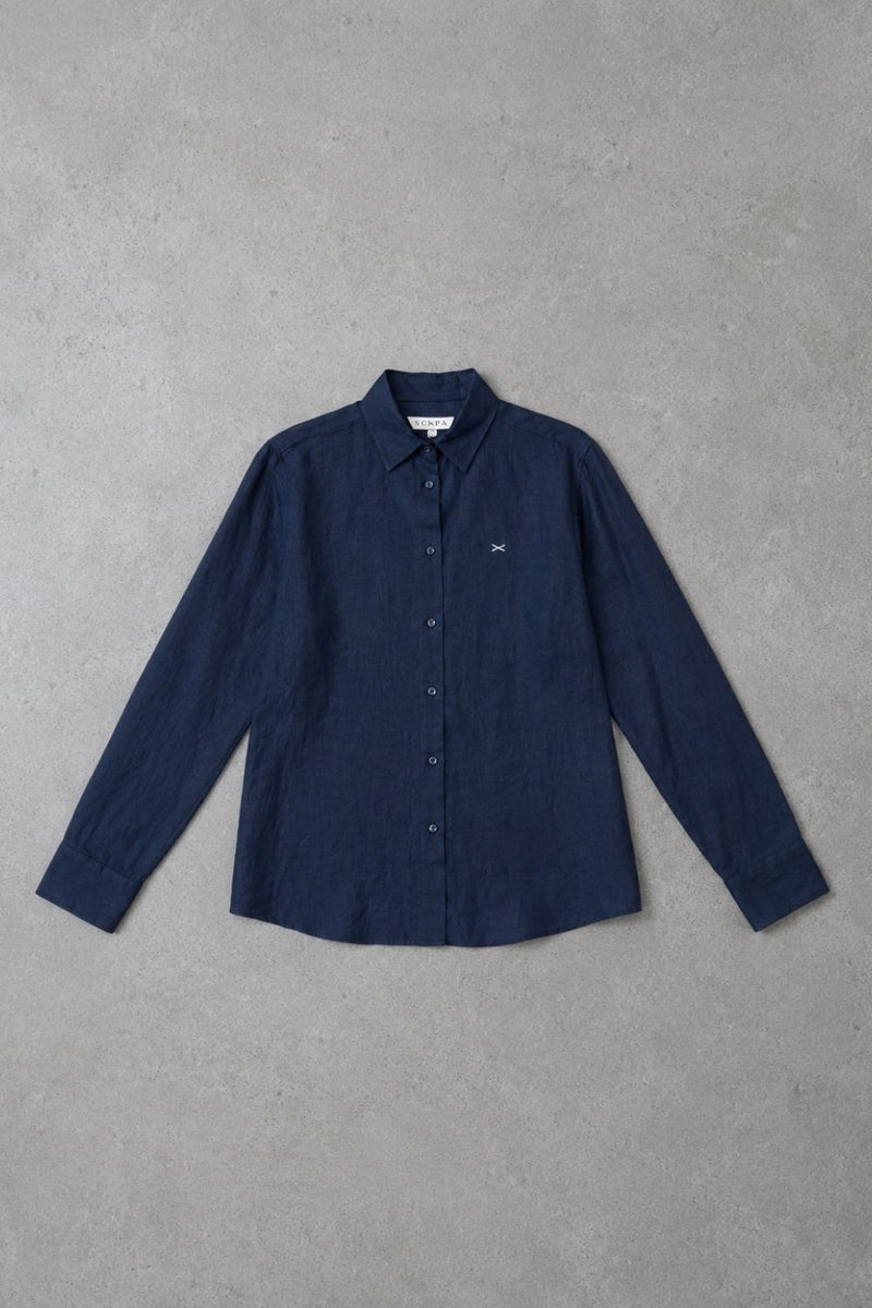 LINEN SHIRT ISKESS - NAVY