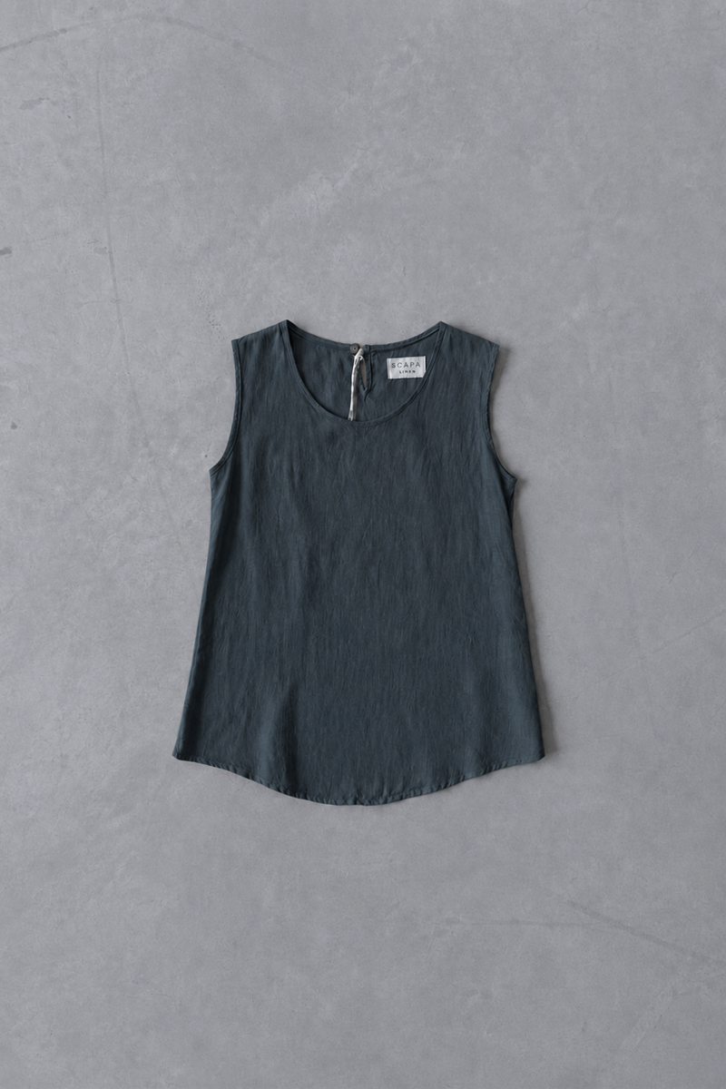 LINEN SHIRT TOP  LOUCILLE - BLUE/PINE