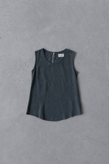 LINEN SHIRT TOP  LOUCILLE - BLUE/PINE