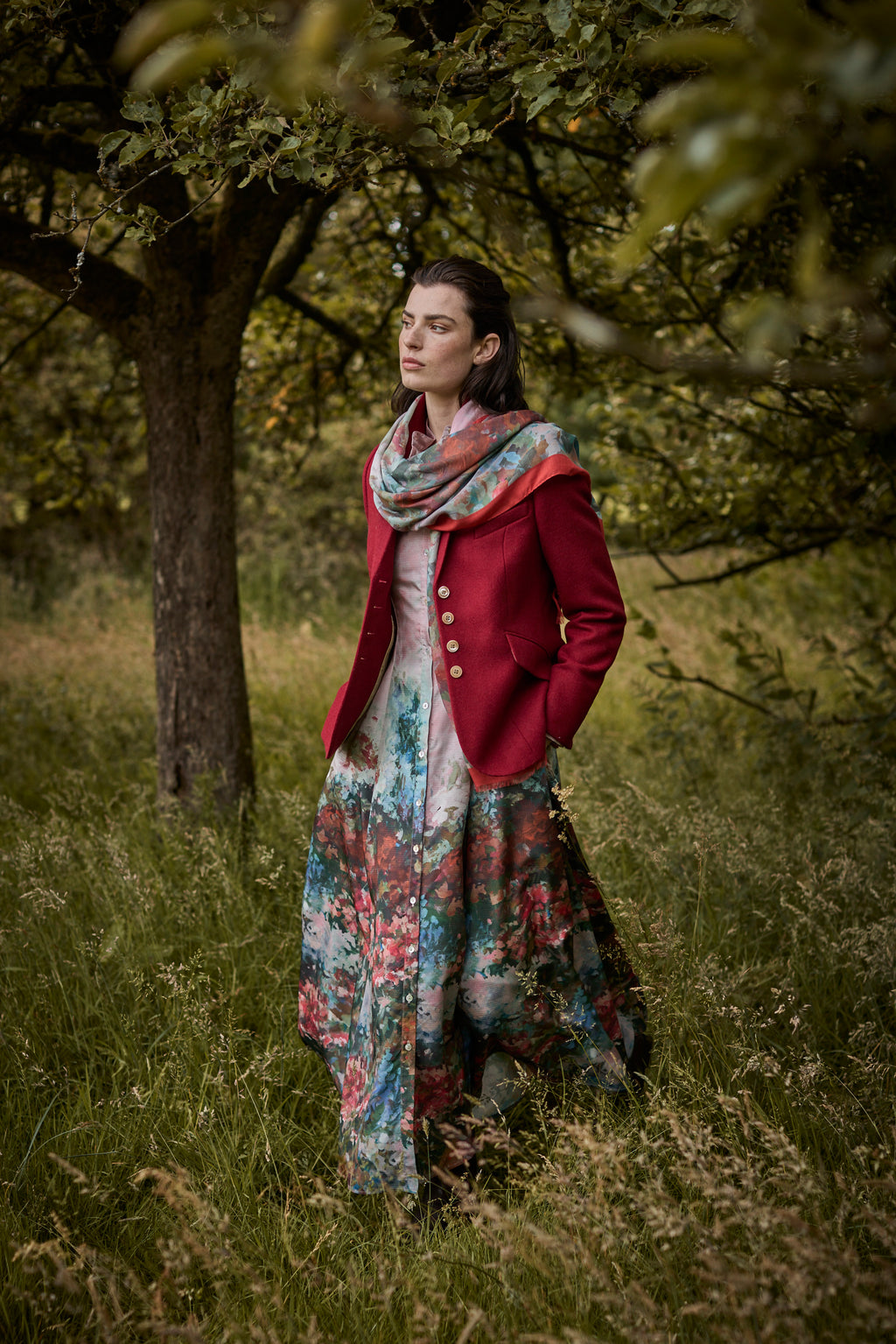 ABSTRACT PRINT DRESS IRIS - DRESSES - SCAPA FASHION - SCAPA OFFICIAL
