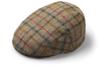 MULTICOLOURED PLAID VIRGIN WOOL FLAT CAP MOSS -KAKHI