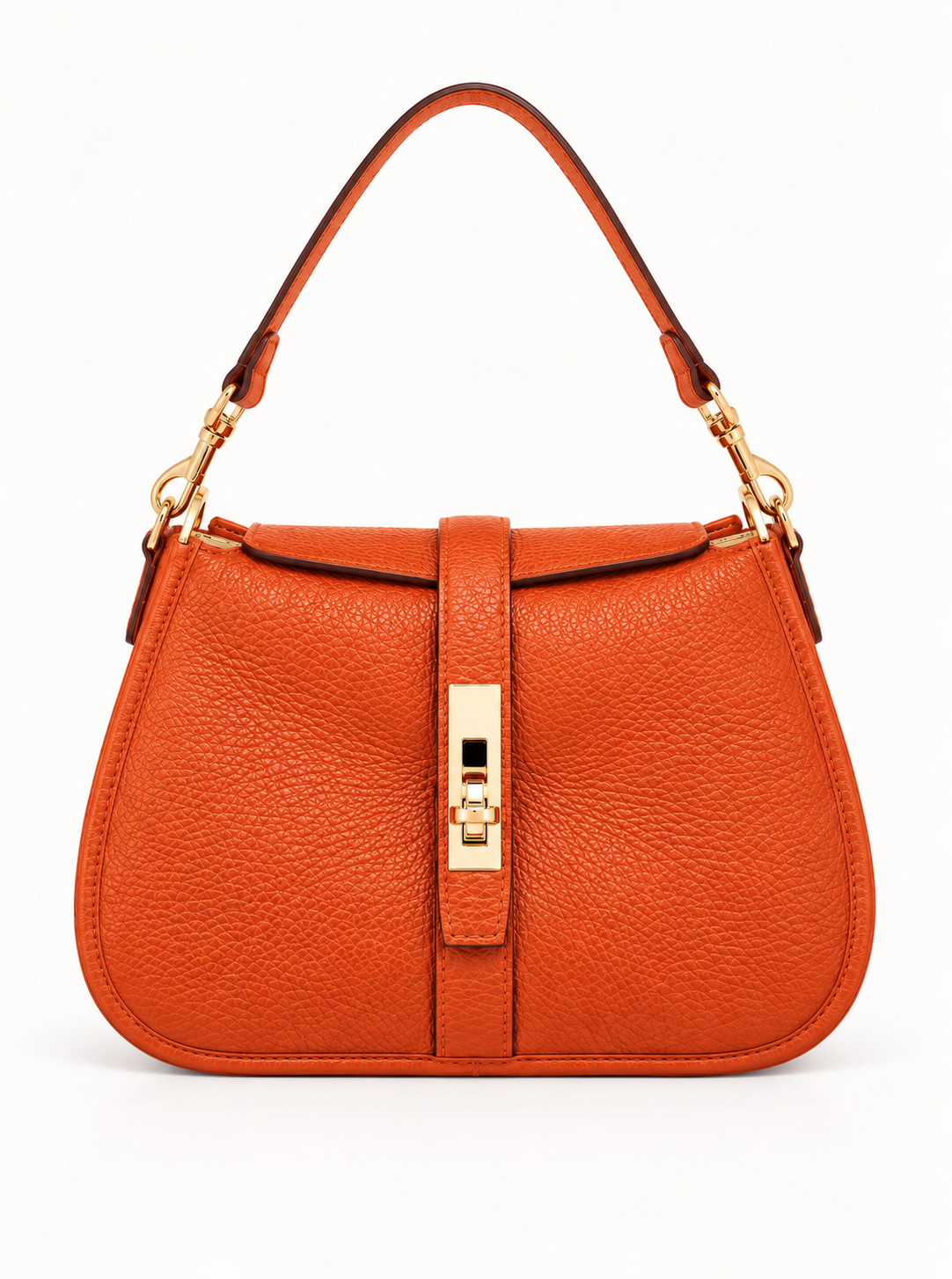 LEATHER HANDBAG MARTA - COGNAC - BAGS - SCAPA FASHION - SCAPA OFFICIAL