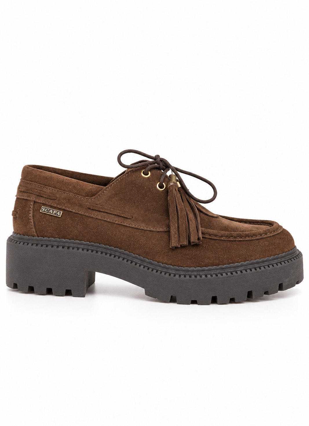 SUEDE PLATFORM SHOE - CHOCOLATE - SHOES - SCAPA FASHION - SCAPA OFFICIAL