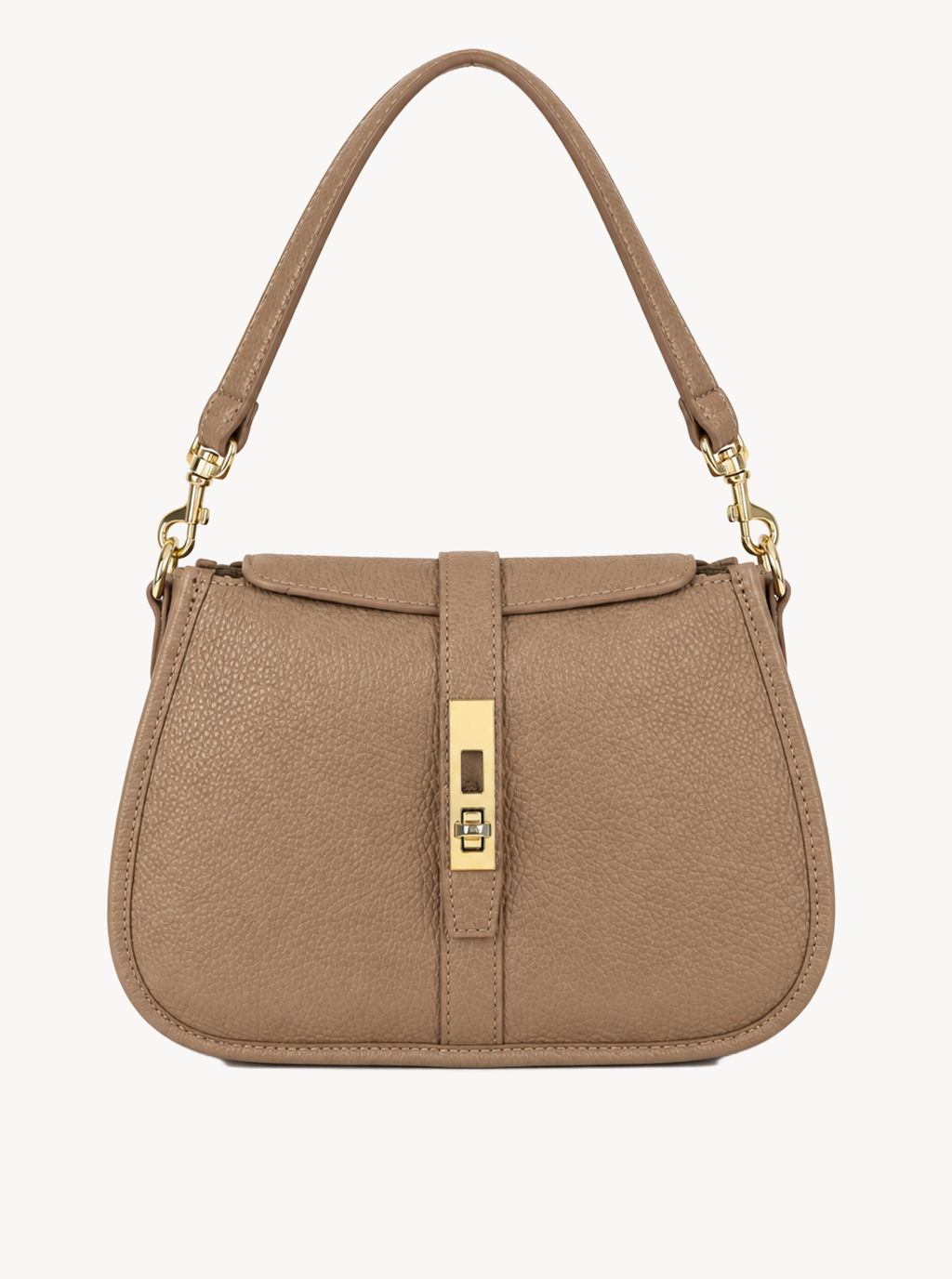 LEATHER HANDBAG MARTA - BEIGE