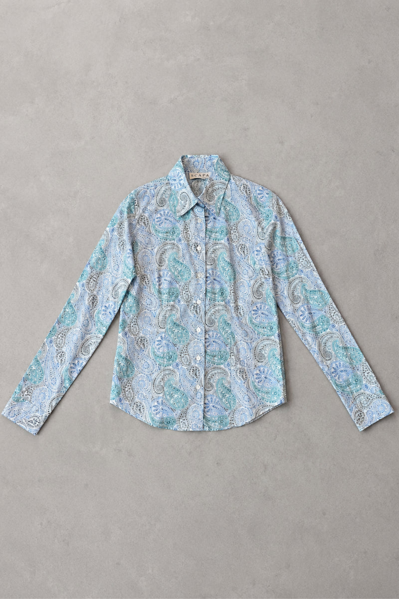 COTTON SHIRT NATALIE BIS - BLUE PAISLEY