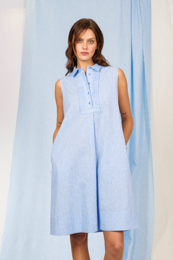 SLEEVELESS COTTON DRESS JADE