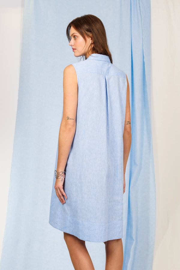 SLEEVELESS COTTON DRESS JADE
