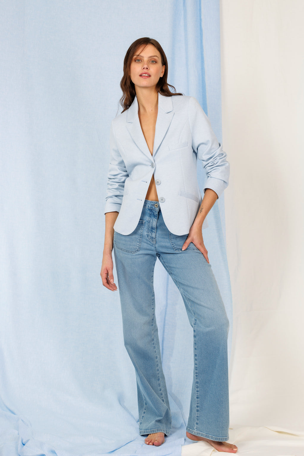 JERSEY COTTON SINGLE BREASTED JACKET BOSTON BIS - JACKETS - SCAPA FASHION - SCAPA OFFICIAL
