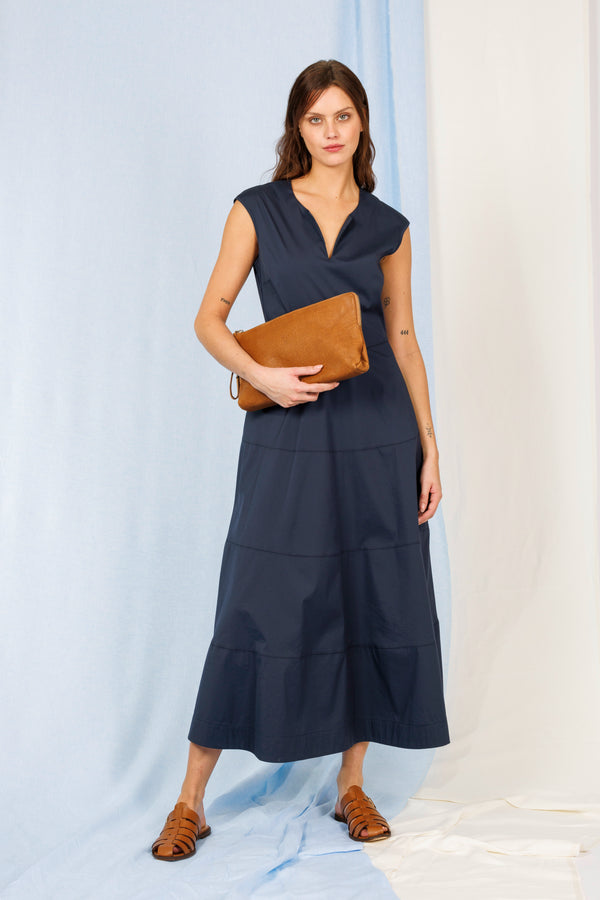 COTTON MAXI DRESS DEXTER WITH CAP SLEEVES