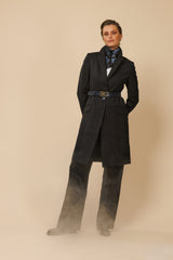 FINE ITALIAN WOOL FLANEL PINSTRIPE COAT MARGO - COATS - SCAPA FASHION - SCAPA OFFICIAL