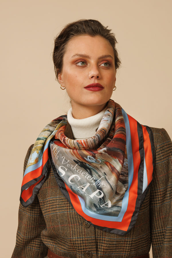 LAMBSWOOL PRINCE OF WALES PLAID SKIRT AMELIE - MARRONE - SKIRTS - SCAPA FASHION - SCAPA OFFICIAL