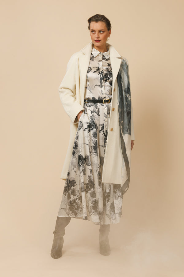 FINE ITALIAN SILK ABSTRACT PRINT DRESS CHARLIE - DRESSES - SCAPA FASHION - SCAPA OFFICIAL