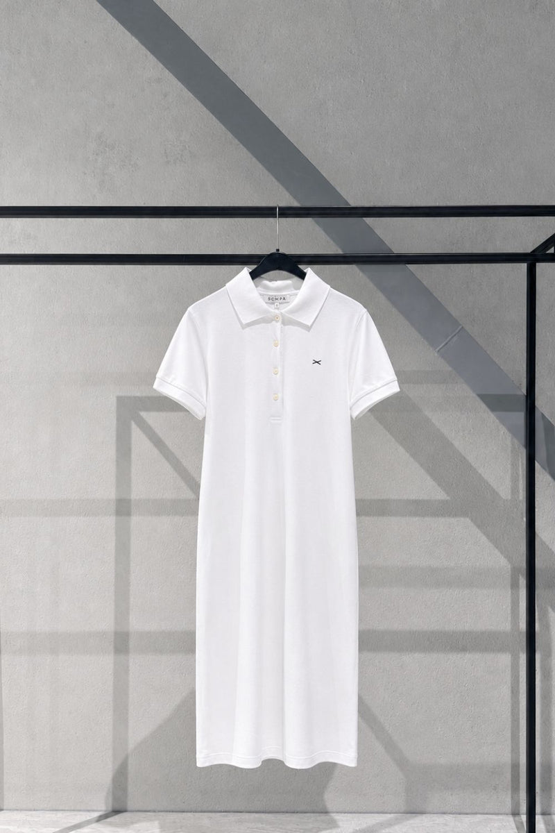 POLO DRESS HAYDEN - DENIM BLUE/LIGHT GREY/WHITE