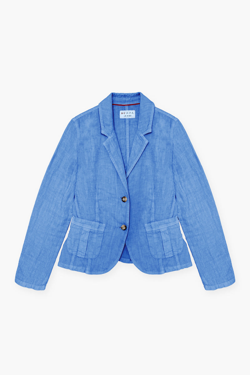 WASHED LINEN SINGLE BREASTED JACKET SAND - JACKETS - SCAPA FASHION - SCAPA OFFICIAL